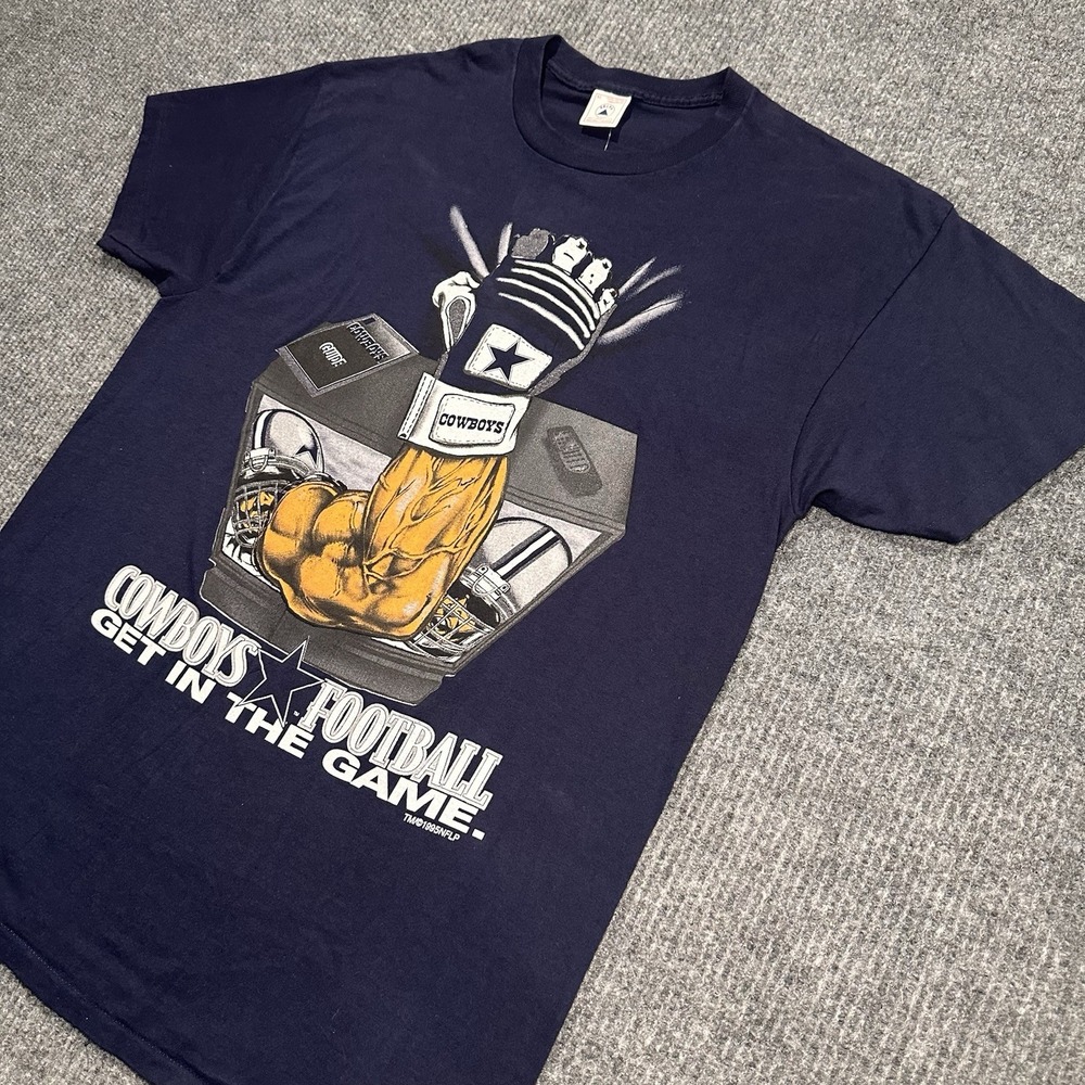 Vtg Dallas Cowboys NFL Football "Get In The Game"‎ Graphic 1995 T Shirt Mens XL